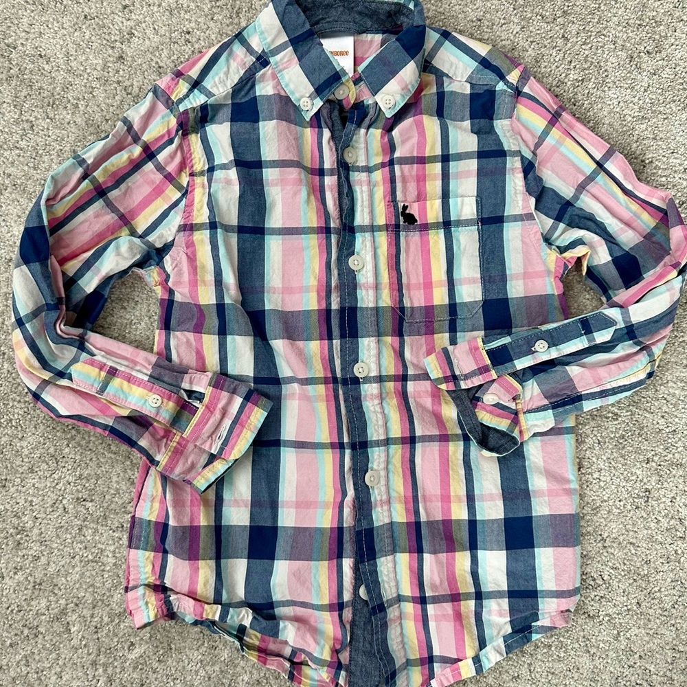 Gymboree Kids Multicolor Plaid Easter Shirt